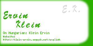 ervin klein business card